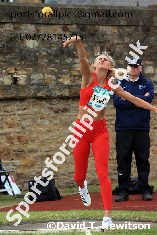 Womens Heptathlon Shot Putt, 2024 EAP International Combined events, Hewcham, Northumberland.  Photo: David T. Hewitson/Sports for All Pics